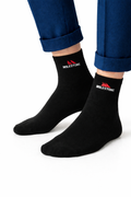 Milestone Signature Crew – Jet Black | Premium Cotton Crew Socks Pakistan