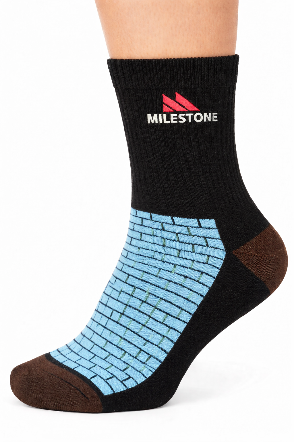 Milestone Signature Crew – Sky Blue | Premium Rich Cotton Socks in Pakistan