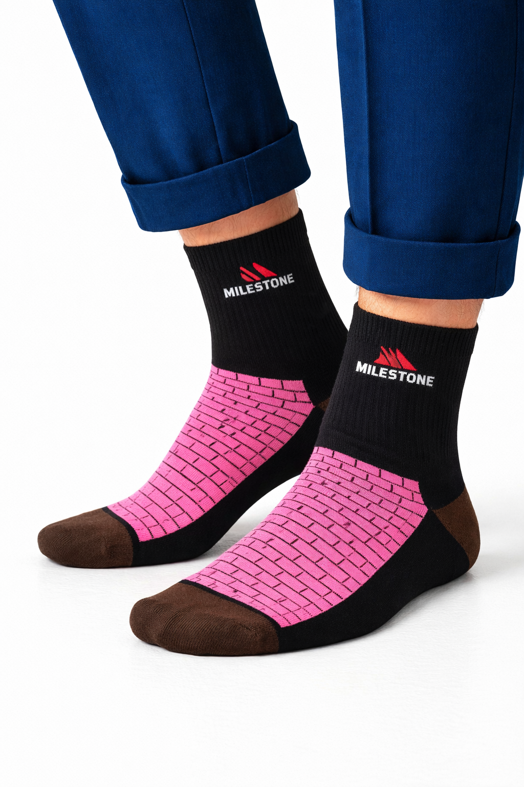 Milestone Signature Crew – Blush Pink | Soft Cotton Socks for Men & Women in Pakistan