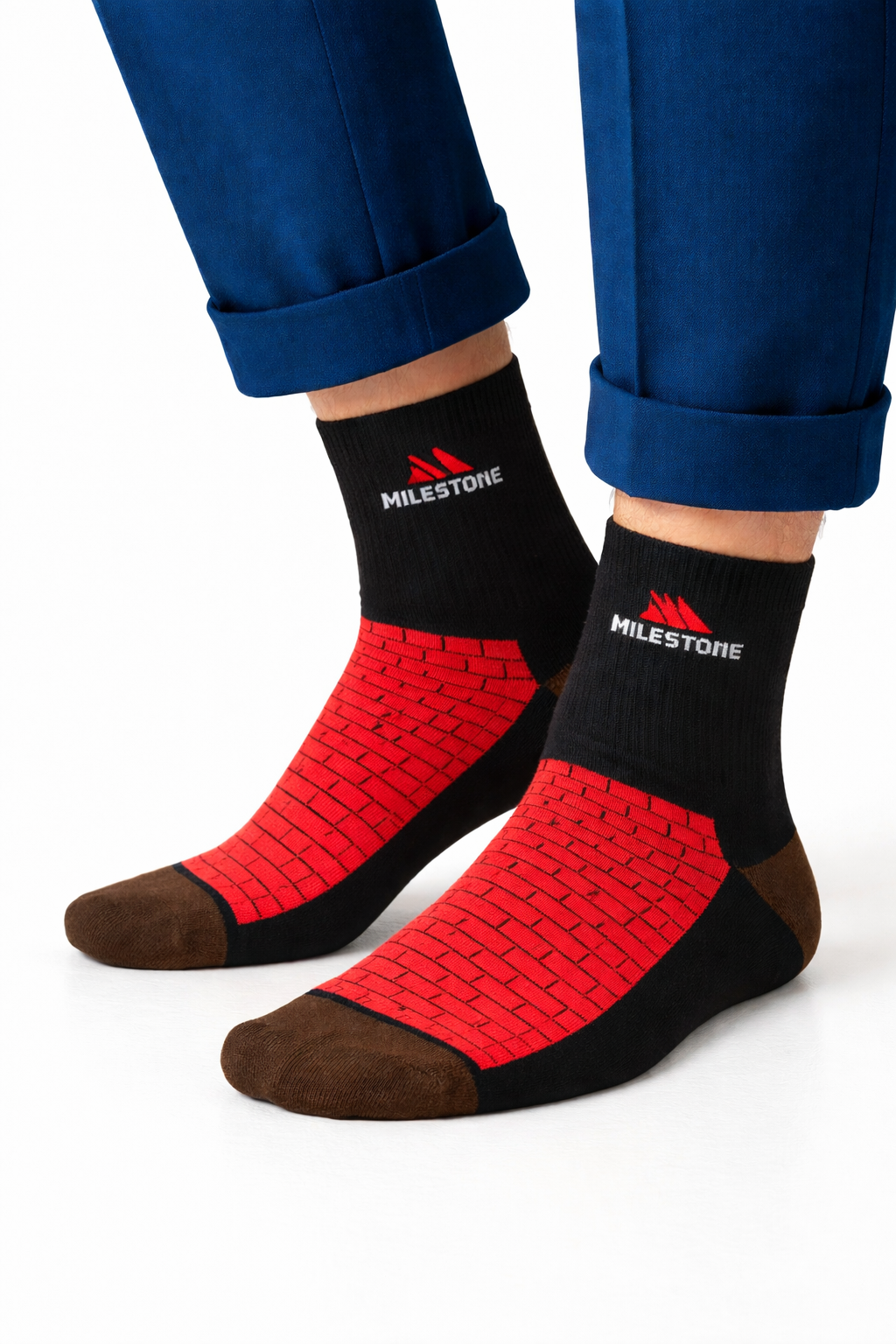 Milestone Signature Crew – Crimson Red | Premium Crew Socks Online Pakistan