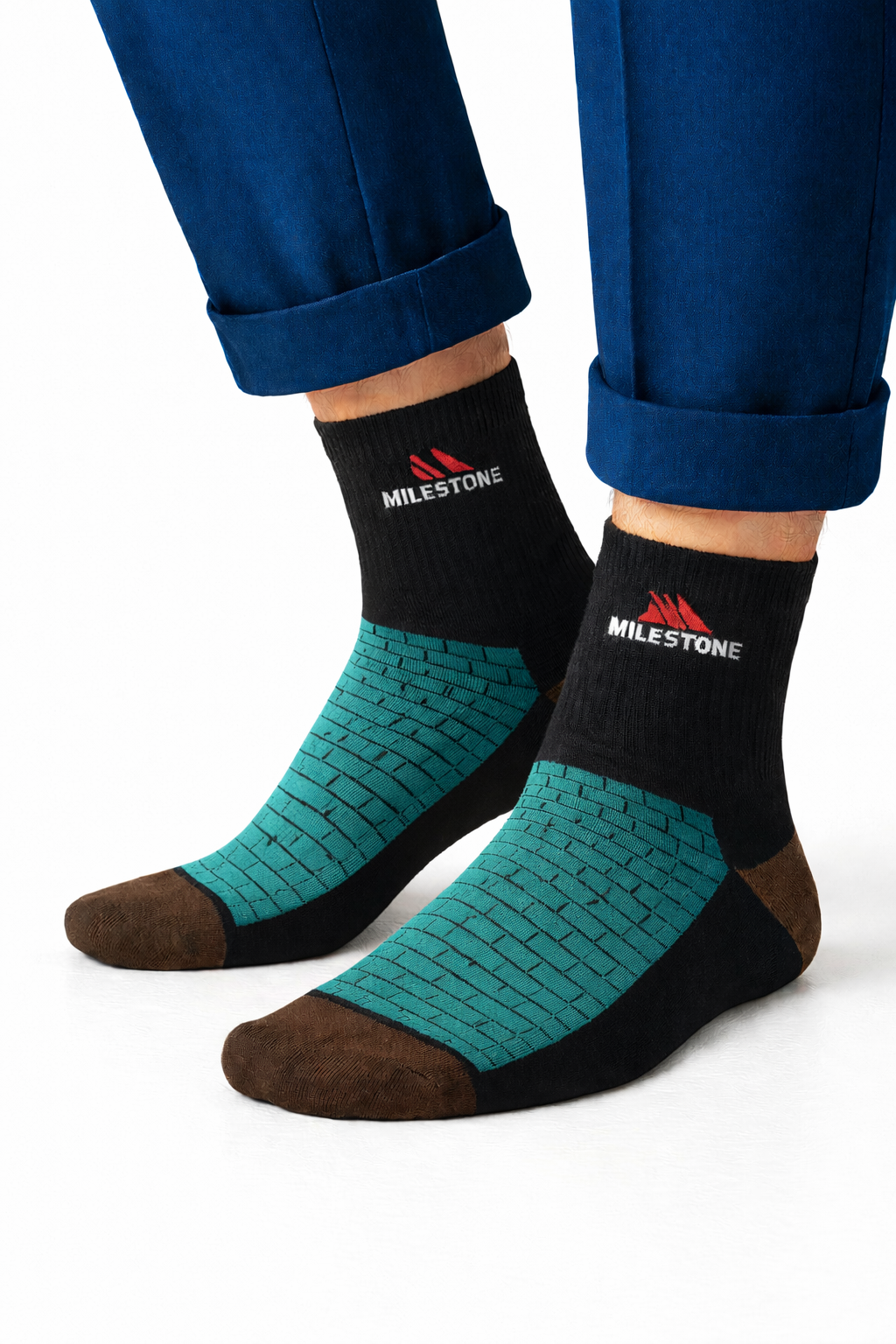 Milestone Signature Crew – Deep Teal | High Quality Cotton Socks in Pakistan
