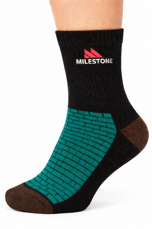 Milestone Signature Crew – Deep Teal | High Quality Cotton Socks in Pakistan