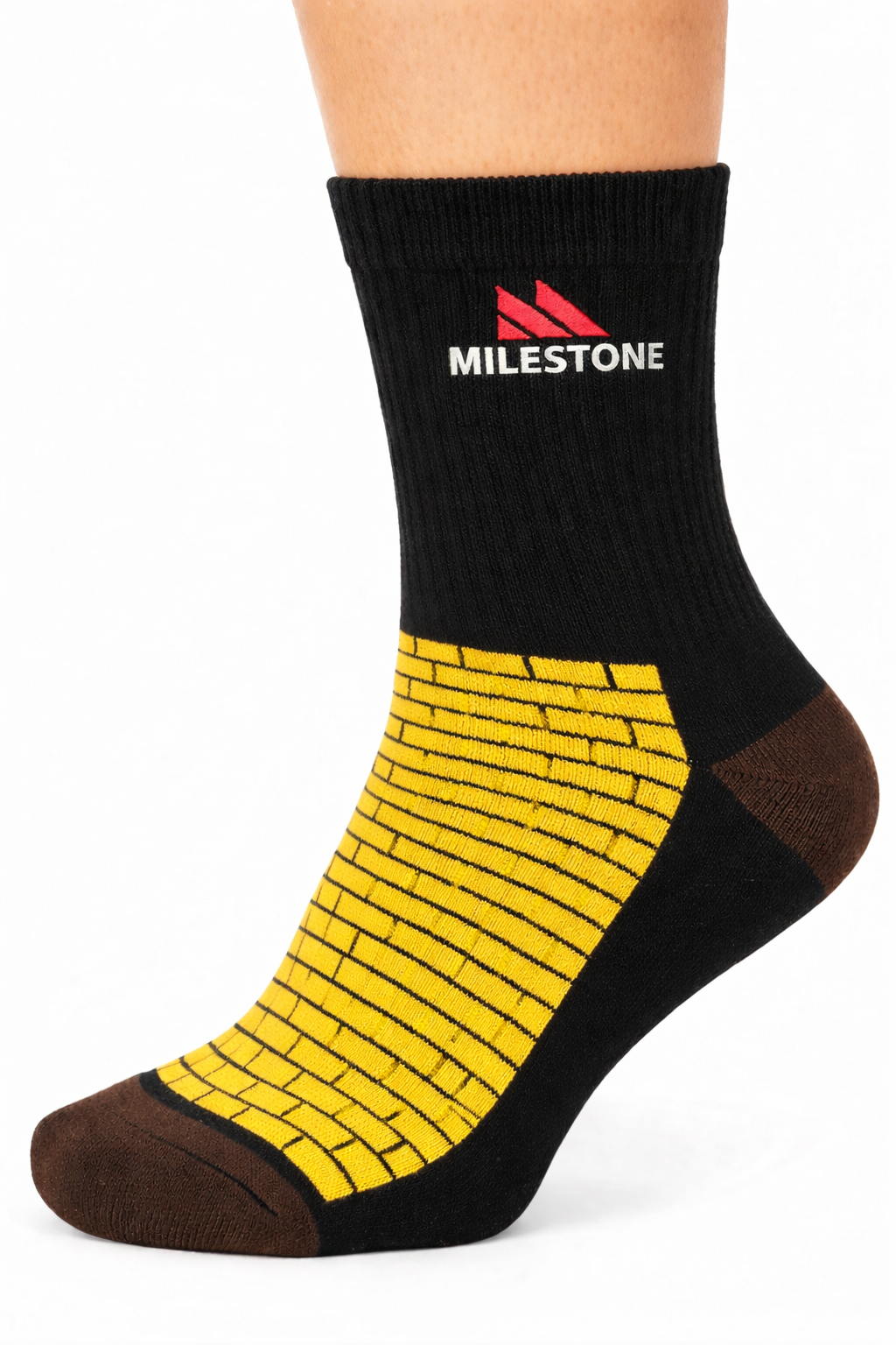 Milestone Signature Crew – Sun Yellow | Stylish Cotton Crew Socks Pakistan